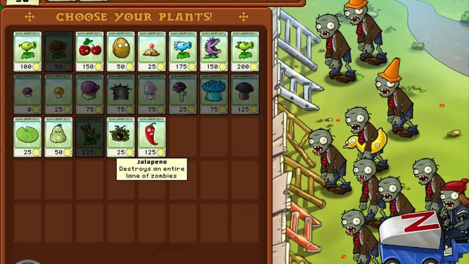 Plants vs. Zombies — кадр из игры